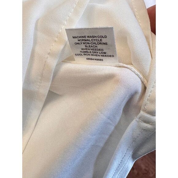 NWT 41 Hawthorn White Wrap Front Blouse With Keyhole Back Women's Size M Summer - Picture 13 of 13